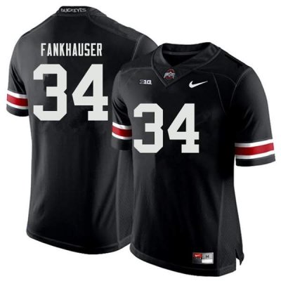 Men's Ohio State Buckeyes #34 Owen Fankhauser Black Nike NCAA College Football Jersey Sport OYB4644UG